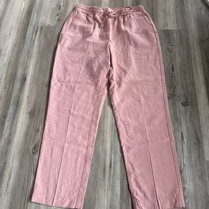 LCW LC Waikiki Modest Pink Viscose Dress Pants Pull On Tie Waist Pockets Size s